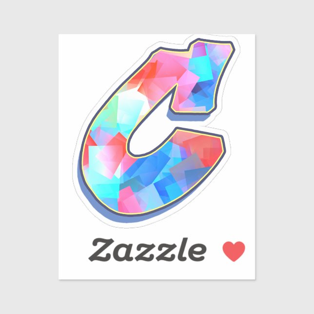 Sticker Lettre C - Color Mix (Feuille)