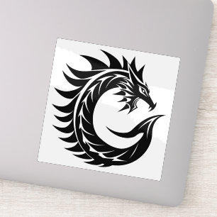 Sticker Lettre C de style dragon, alphabet du dragon, mono