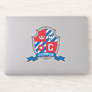 Sticker Lettre C nom personnalisé Connor loup chevaliers c