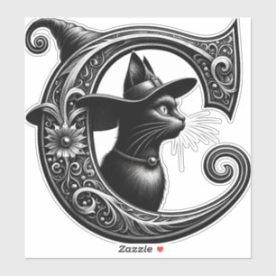 STICKER LETTRE CHATON NOIR CHATON CHATON CHATON CHATON CHA