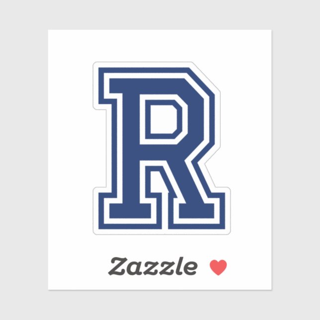 Sticker Lettre couleur personnalisée R sporta collège poli (Feuille)