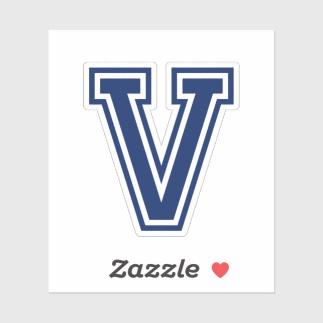 Sticker Lettre couleur personnalisée V sporta collège poli (Feuille)