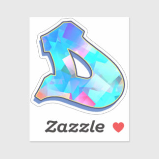 Sticker Lettre D - Color Mix