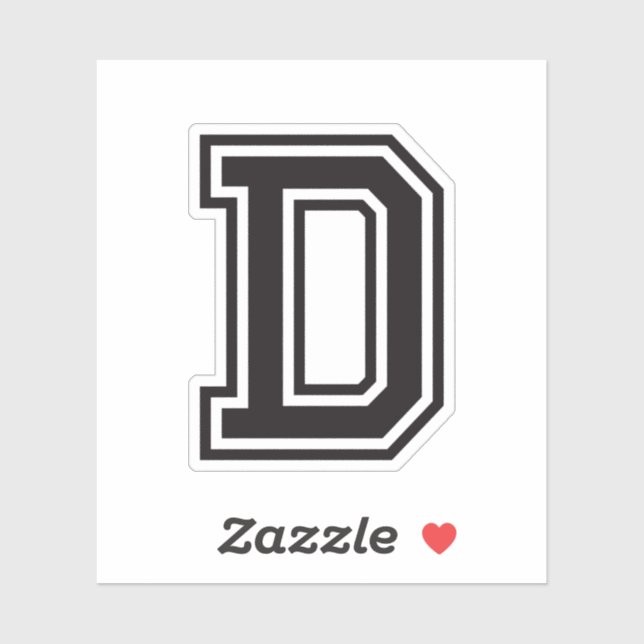 Sticker Lettre D sporty college alphabet de police (Feuille)