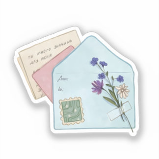 Sticker Lettre d'amour vintage