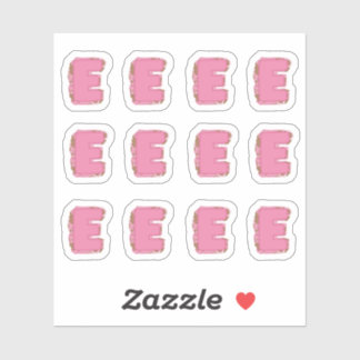 Sticker Lettre E Café : Planche de Monogramme Initial