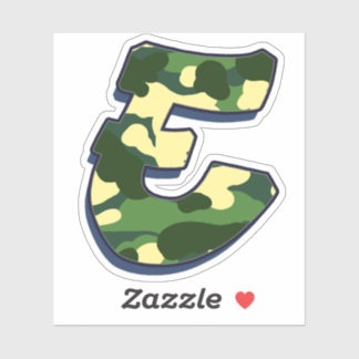 Sticker Lettre E - Camo Green