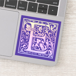 Sticker Lettre E Coloré Vintage Première Lettre Gradient