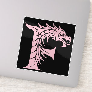 Sticker Lettre F de style dragon, alphabet du dragon, mono