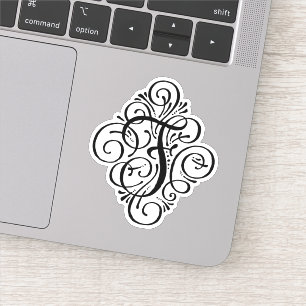 Sticker Lettre F Monogramme initial élégant