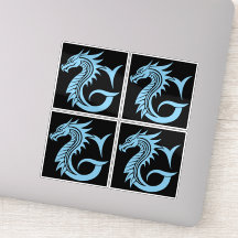 Lettre G de style dragon, alphabet du dragon, mono