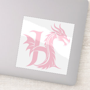 Sticker Lettre H de style dragon, alphabet du dragon, mono