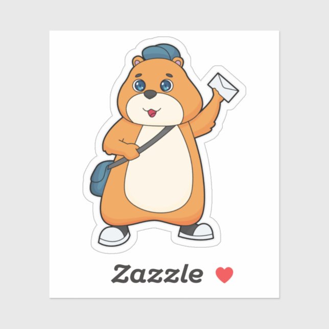 Sticker Lettre hamster Postman (Feuille)