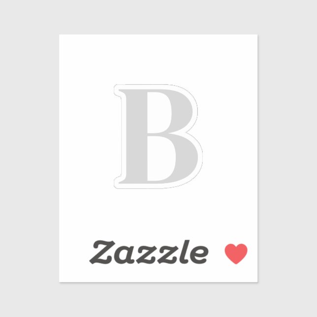 Sticker LETTRE INITIALE MONogramme gris unique (Feuille)