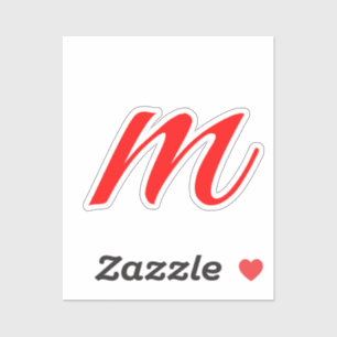 Sticker Lettre initiale rouge monogramme professionnel mod