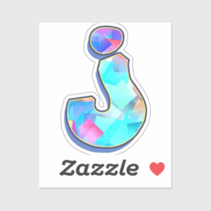 Sticker Lettre J - Color Mix