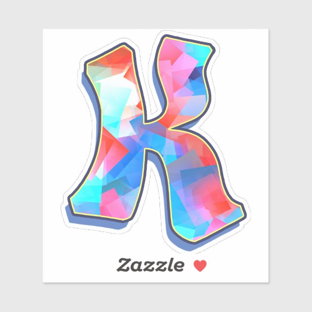 Sticker Lettre K_ Graffiti lettres alphabet (Feuille)
