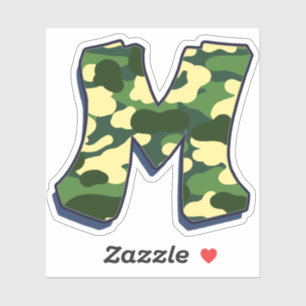 Sticker Lettre M - Camo Green