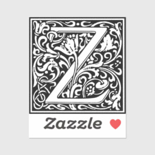 Sticker LETTRE M MONOGRAPHIQUE ALLOCULE Florale