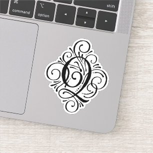 Sticker Lettre Q Premier Élégant Monogramme