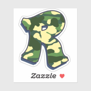Sticker Lettre R - Camo Green