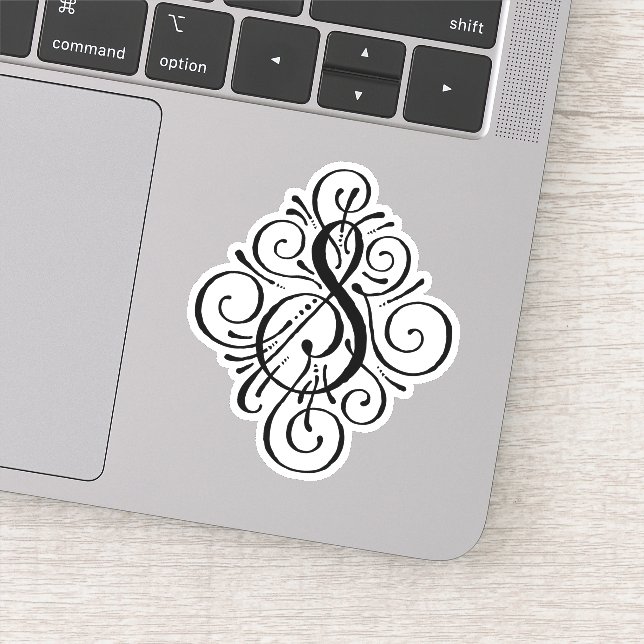 Sticker Lettre S Premier Élégant Monogramme (Détail)