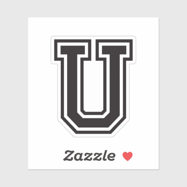 Sticker Lettre U sporty college alphabet de police (Feuille)