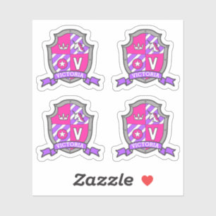 Sticker Lettre V nom personnalisé Crest de l'aigle royal V