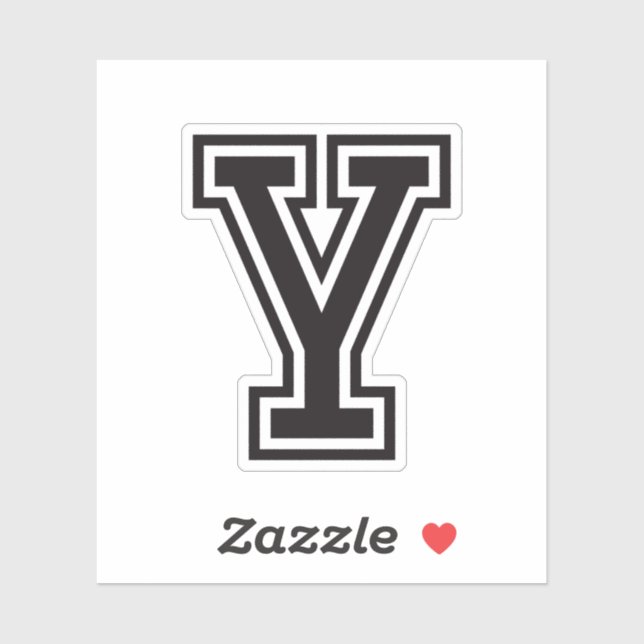 Sticker Lettre Y sporty college alphabet de police (Feuille)