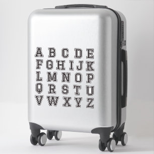 Sticker Lettres alphabet A-Z noir université police de spo