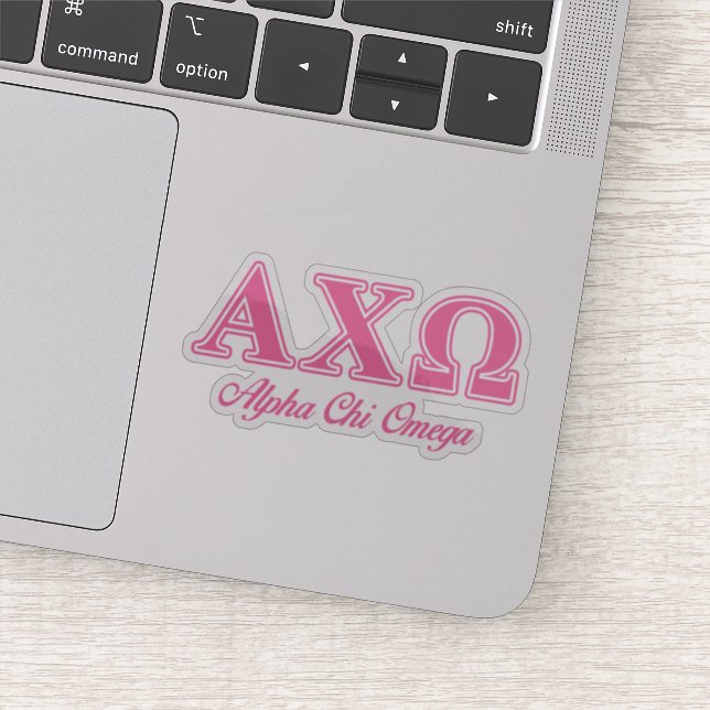 Sticker Lettres Alphi Chi Omega rose (Détail)