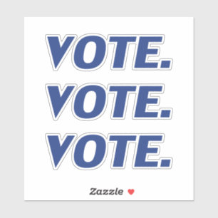 Sticker lettres bleues "vote" -