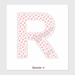 STICKER LETTRES COMPOSÉES DE CŒURS