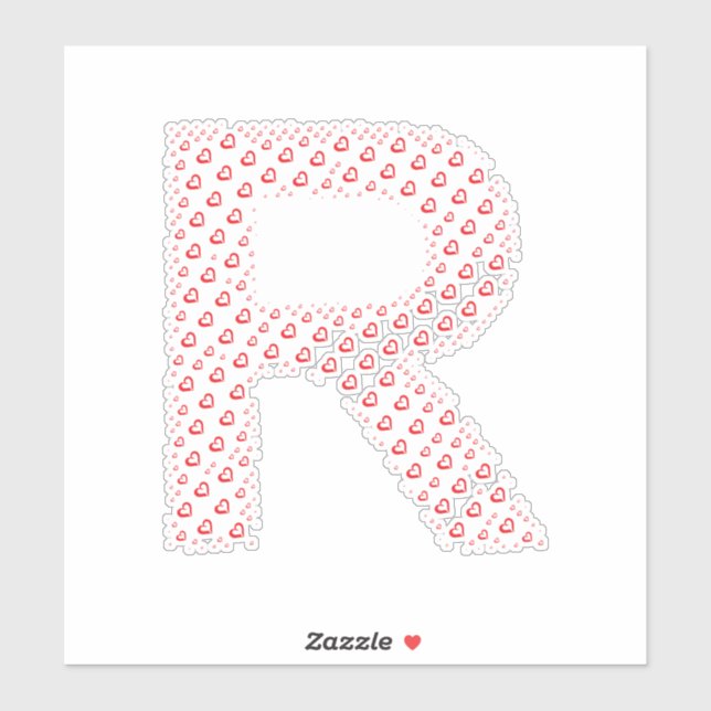 STICKER LETTRES COMPOSÉES DE CŒURS (Feuille)