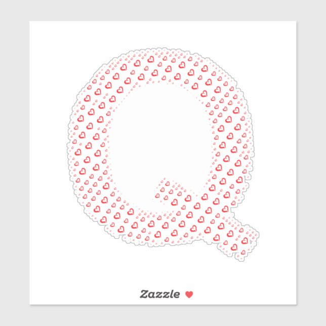 STICKER LETTRES COMPOSÉES DE CŒURS (Feuille)