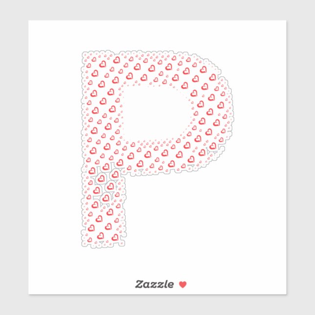 STICKER LETTRES COMPOSÉES DE CŒURS (Feuille)