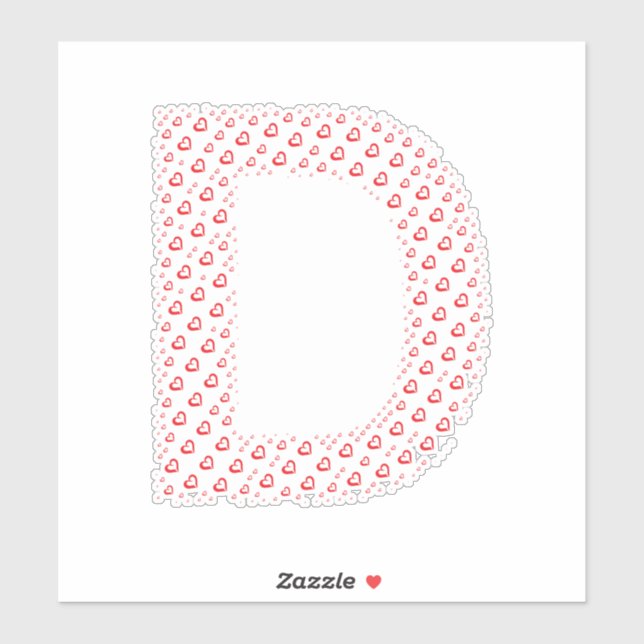 STICKER LETTRES COMPOSÉES DE CŒURS (Feuille)