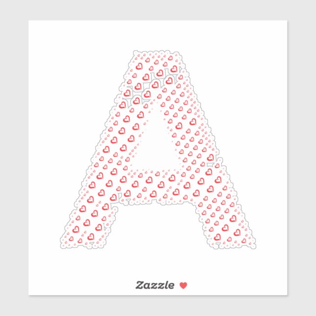STICKER LETTRES COMPOSÉES DE CŒURS (Feuille)
