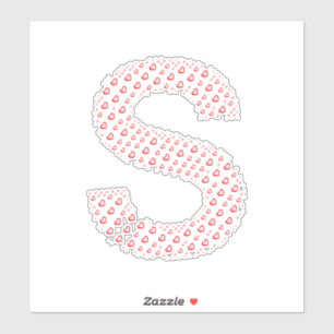 STICKER LETTRES COMPOSÉES DE CŒURS
