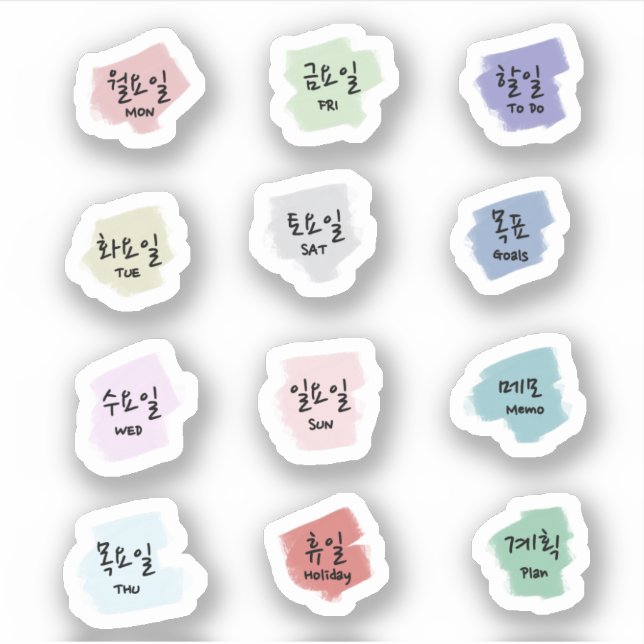 Sticker Lettres coréennes pour Bullet Journal (Devant)