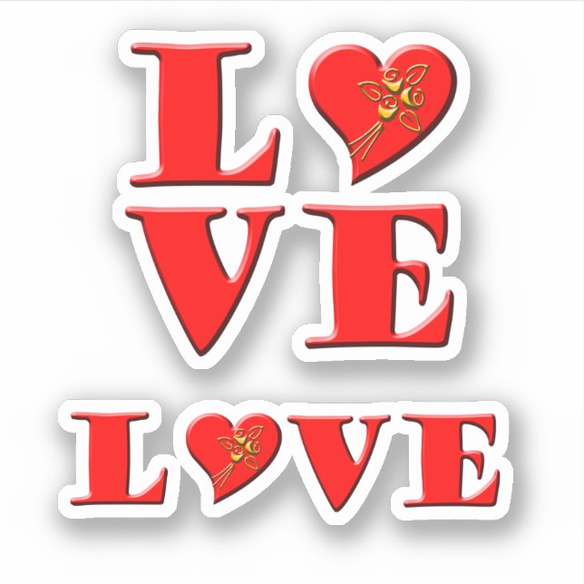 Sticker Lettres d'amour Valentine 2-en-1 (Devant)