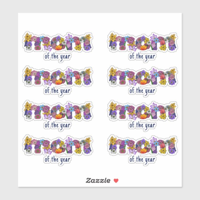 Sticker Lettres florales (Feuille)
