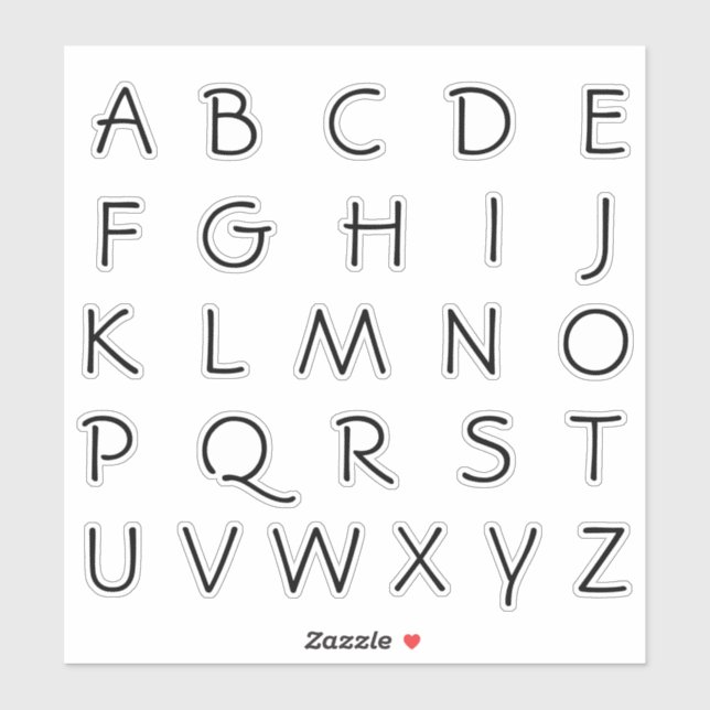 Sticker Lettres Initiales Monogramme Alphabet (Feuille)