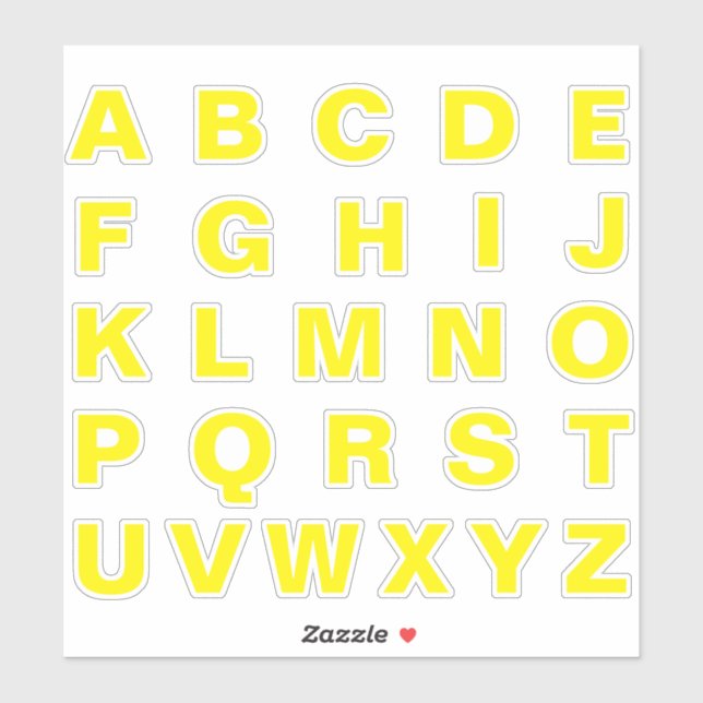 Sticker Lettres Initiales Monogramme Alphabet (Feuille)