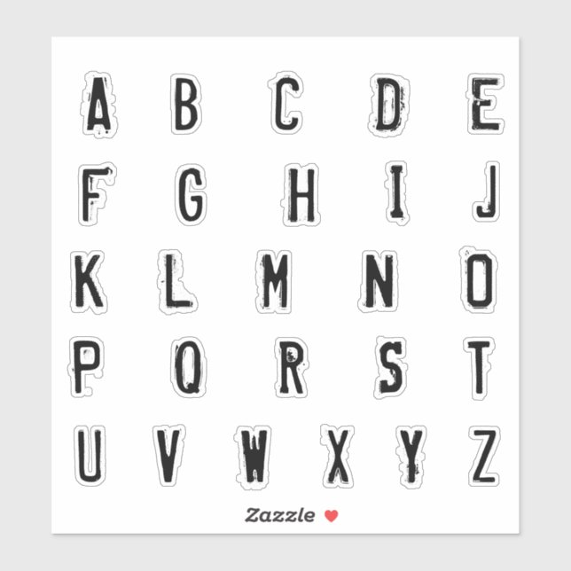 Sticker Lettres Initiales Monogramme Alphabet (Feuille)