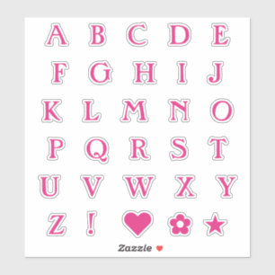 Sticker Lettres texte de monogramme rose chaud Alphabet St