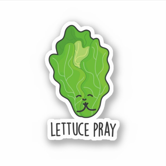 Sticker Lettuce Pray Drôle Veggie Pun (Devant)