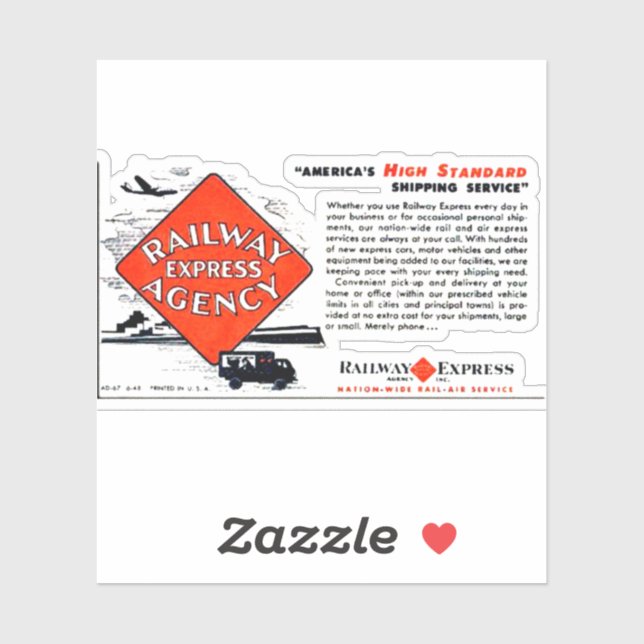 Sticker L'Express ferroviaire américain (Feuille)