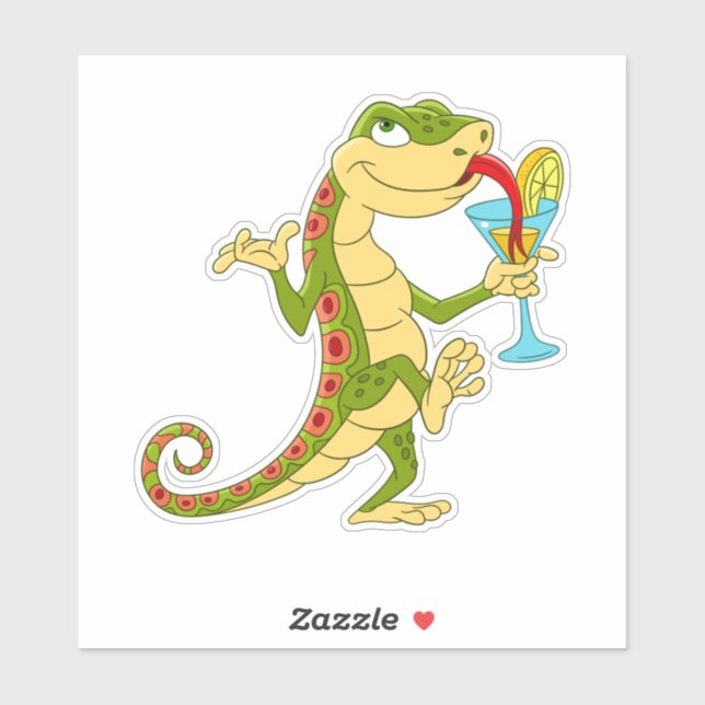 Sticker lézard cool (Feuille)