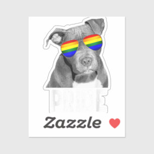 Sticker LGBT Pitbull Gay pride Shades de chien lunettes de